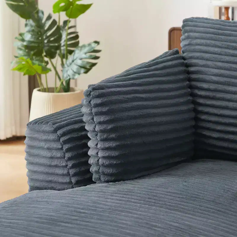 Canapé simple entièrement compressé, fauteuil inclinable en velours côtelé à gros grain ultra doux, canapé-lit avec coussin d'assise à ressorts, aucun assemblage requis