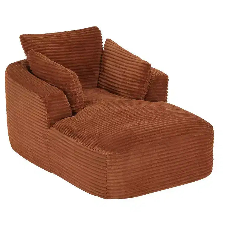 Canapé simple entièrement compressé, fauteuil inclinable en velours côtelé à gros grain ultra doux, canapé-lit avec coussin d'assise à ressorts, aucun assemblage requis