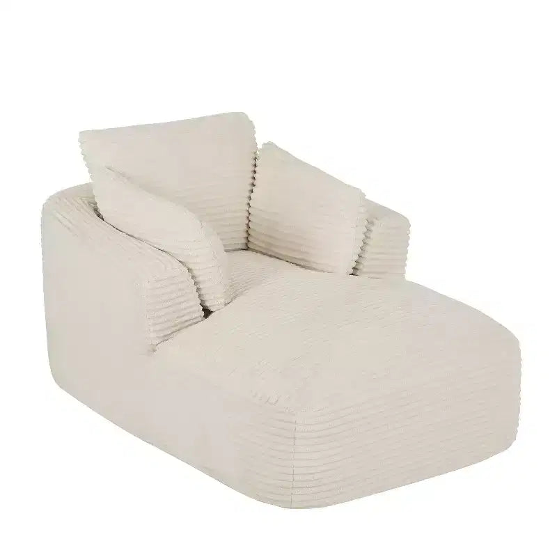 Canapé simple entièrement compressé, fauteuil inclinable en velours côtelé à gros grain ultra doux, canapé-lit avec coussin d'assise à ressorts, aucun assemblage requis