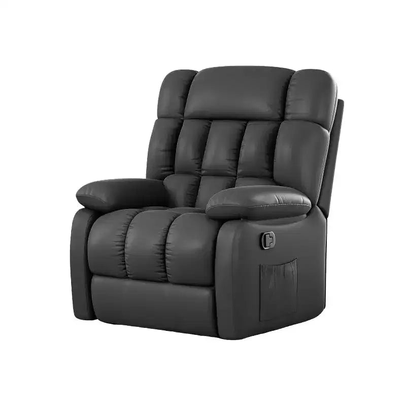 Fauteuil inclinable ergonomique MAYEERTY 110-160x, dossier réglable, repose-pieds, poche latérale, pour salon, noir
