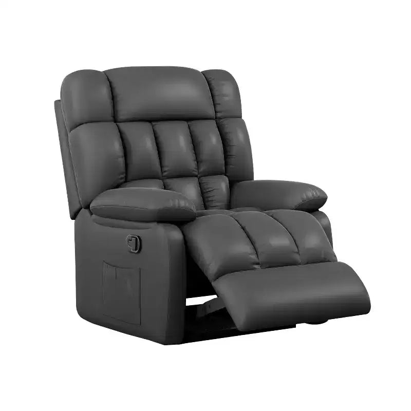 Fauteuil inclinable ergonomique MAYEERTY 110-160x, dossier réglable, repose-pieds, poche latérale, pour salon, noir