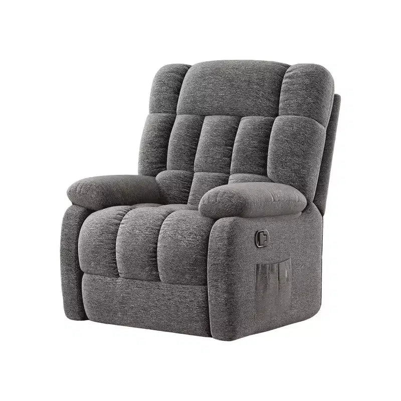 Fauteuil inclinable ergonomique MAYEERTY 110-160° réglable, repose-pieds, poche latérale pour salon, gris