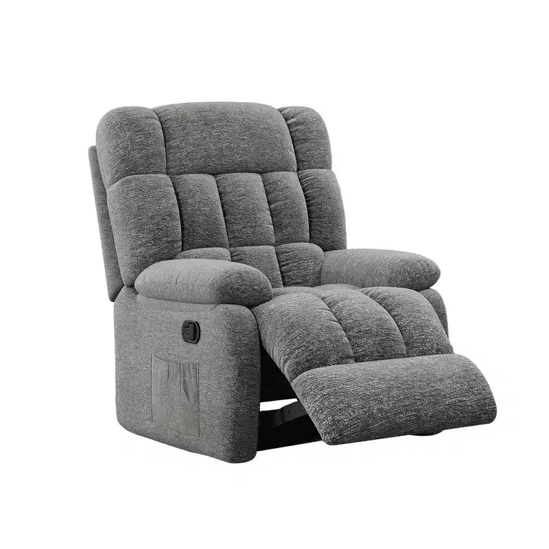 Fauteuil inclinable ergonomique MAYEERTY 110-160° réglable, repose-pieds, poche latérale pour salon, gris