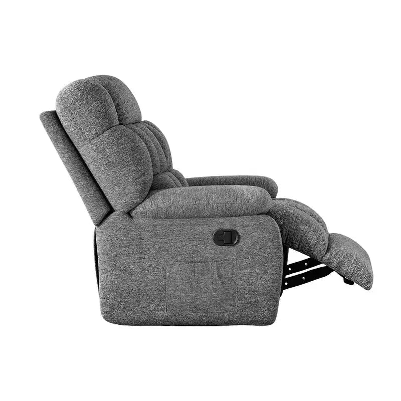 Fauteuil inclinable ergonomique MAYEERTY 110-160° réglable, repose-pieds, poche latérale pour salon, gris