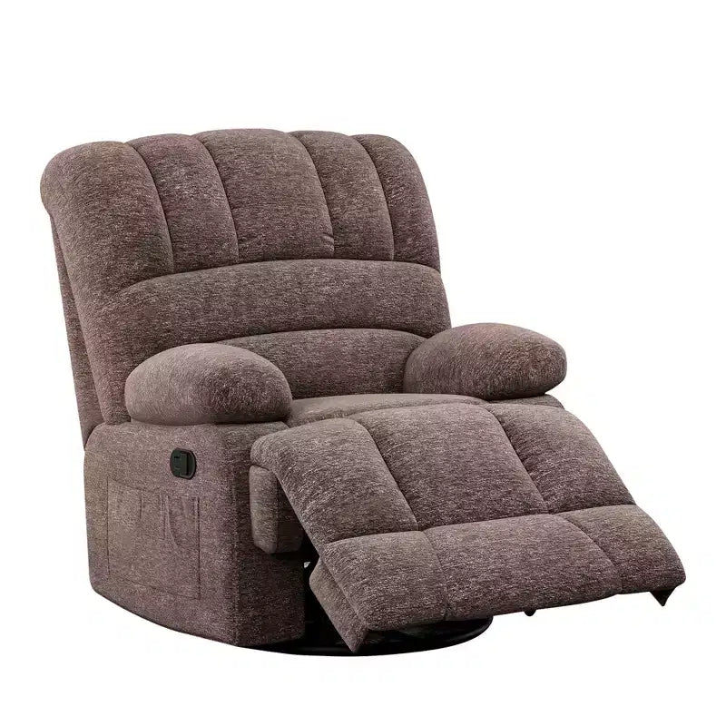 Fauteuil inclinable pivotant et à bascule surdimensionné MAYEERTY marron pour adultes, pour salon