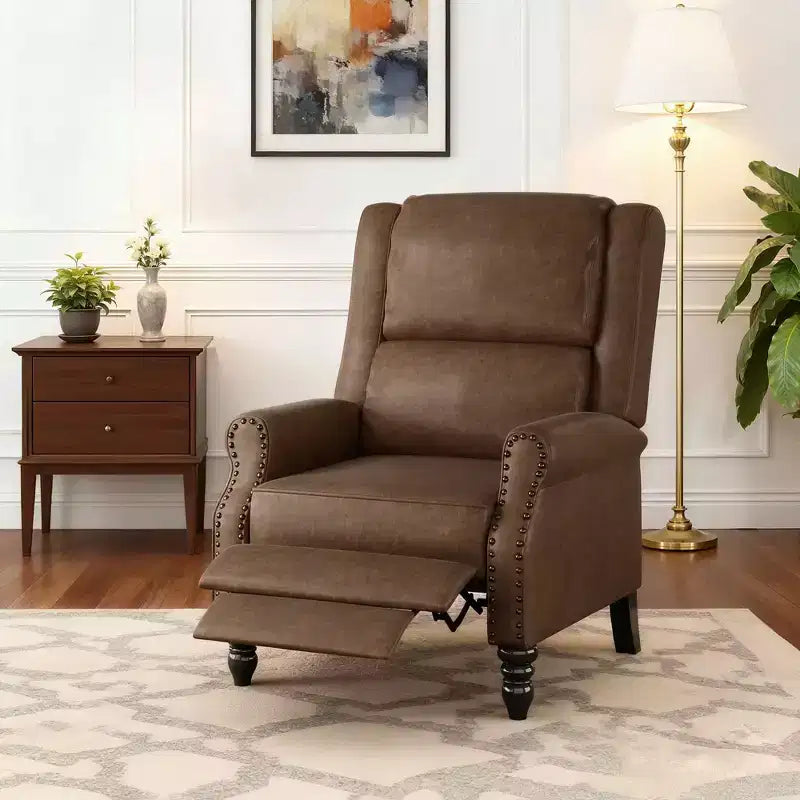 Fauteuil inclinable MAYEERTY en similicuir, couleur café, avec dossier inclinable, design ergonomique pour salon, chambre à coucher ou VR
