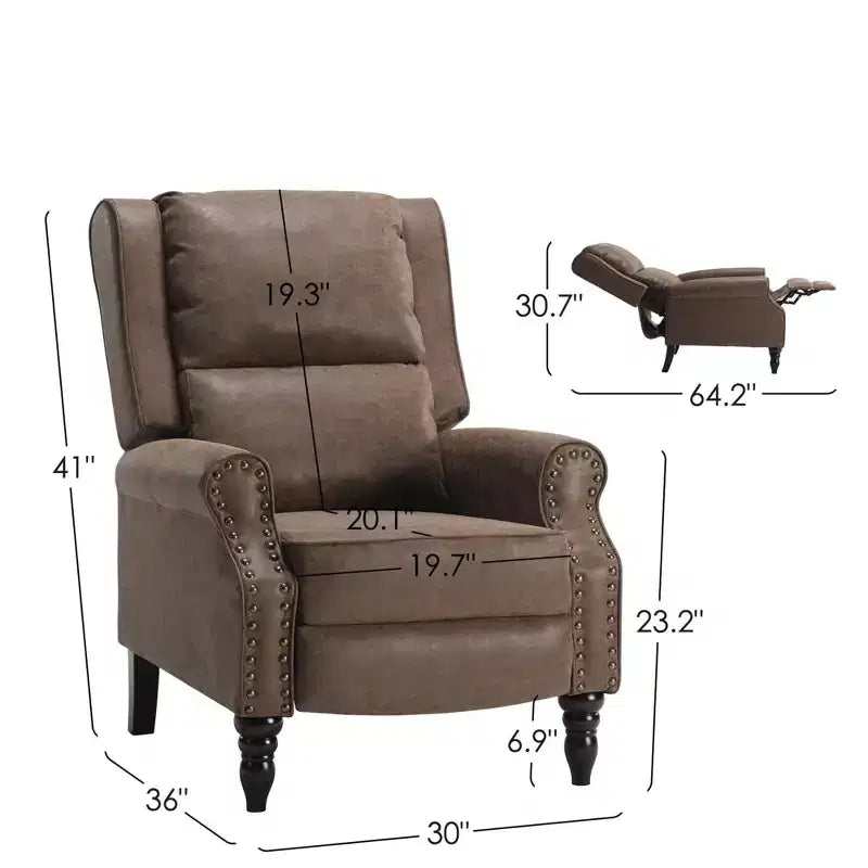 Fauteuil inclinable MAYEERTY en similicuir, couleur café, avec dossier inclinable, design ergonomique pour salon, chambre à coucher ou VR