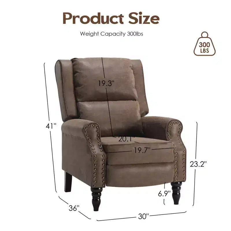 Fauteuil inclinable MAYEERTY en similicuir, couleur café, avec dossier inclinable, design ergonomique pour salon, chambre à coucher ou VR