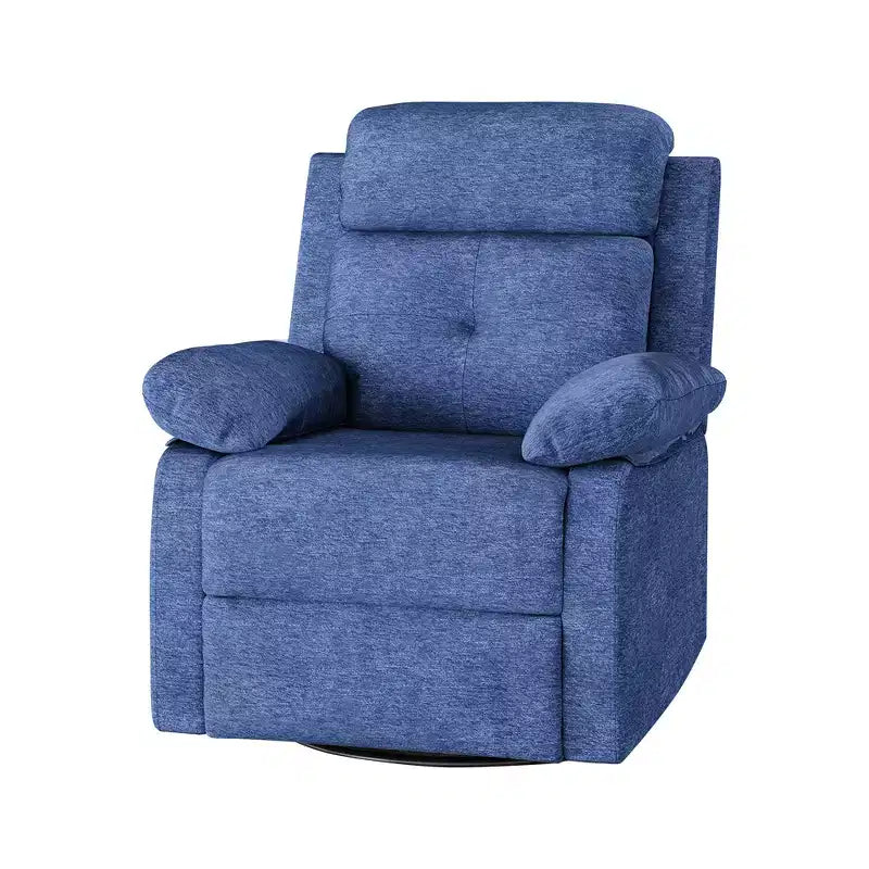 MAYEERTY Petit fauteuil inclinable berçant pivotant bleu, design compact, idéal pour chambre à coucher ou salon, pour femmes