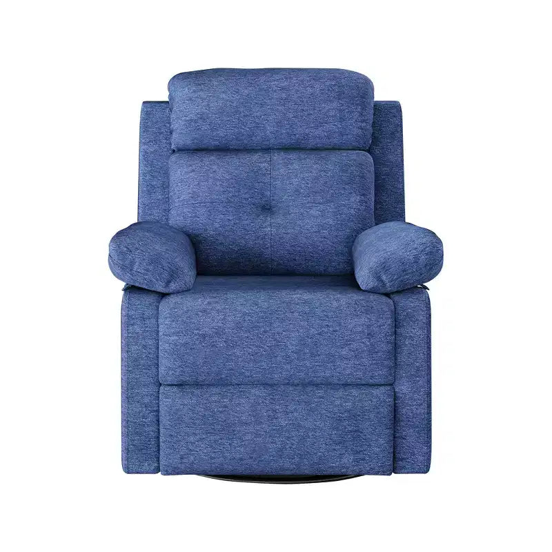 MAYEERTY Petit fauteuil inclinable berçant pivotant bleu, design compact, idéal pour chambre à coucher ou salon, pour femmes