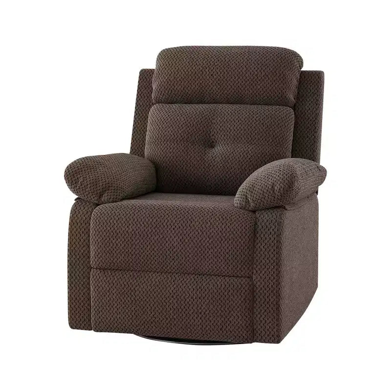 MAYEERTY Fauteuil inclinable pivotant compact en chocolat pour femme, idéal pour chambre à coucher et salon.