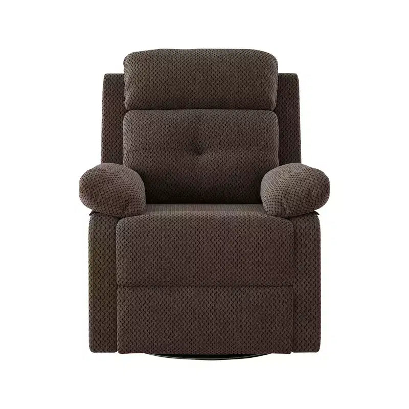 MAYEERTY Fauteuil inclinable pivotant compact en chocolat pour femme, idéal pour chambre à coucher et salon.