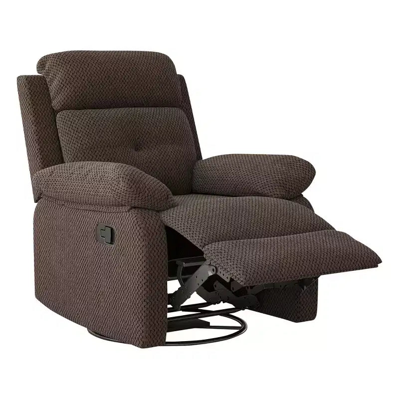 MAYEERTY Fauteuil inclinable pivotant compact en chocolat pour femme, idéal pour chambre à coucher et salon.