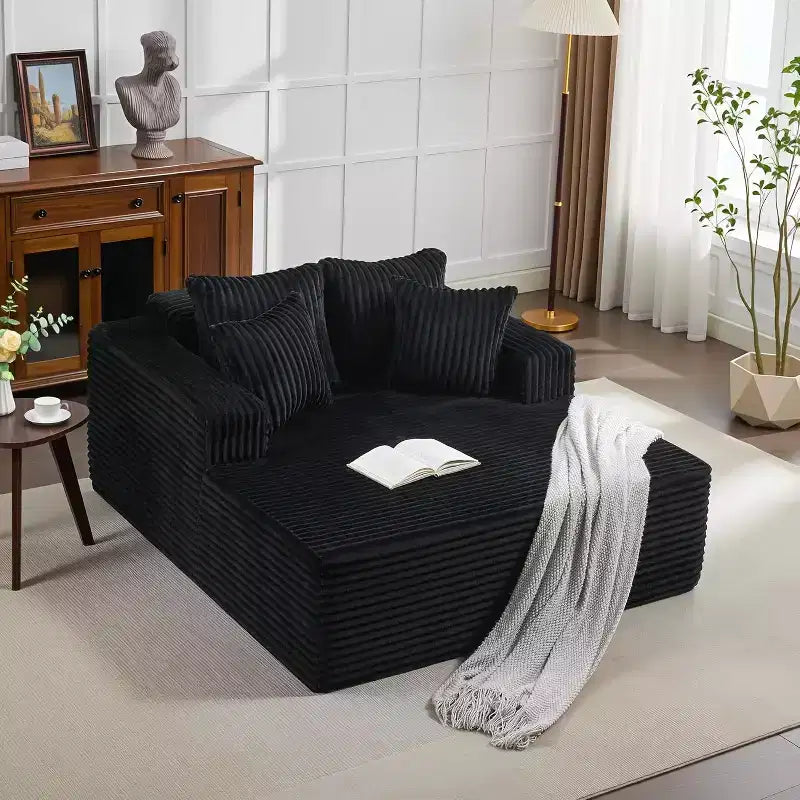 Causeuse en velours côtelé avec oreillers, Cloud Lounger pour salon et chambre à coucher, canapé-lit pliant sans assemblage, design compact peu encombrant