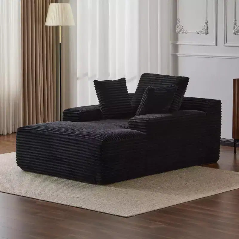 Canapé-lit futon moderne surdimensionné Okak avec accoudoirs et coussins, canapé rembourré à assise profonde pour salon