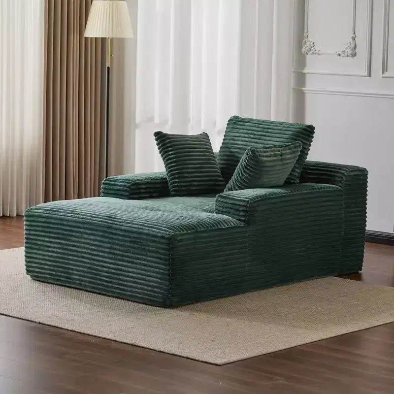 Canapé-lit futon moderne surdimensionné Okak avec accoudoirs et coussins, canapé rembourré à assise profonde pour salon