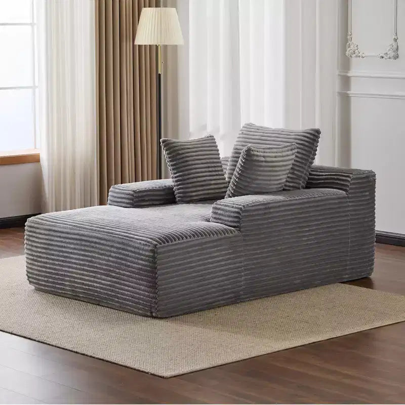 Canapé-lit futon moderne surdimensionné Okak avec accoudoirs et coussins, canapé rembourré à assise profonde pour salon