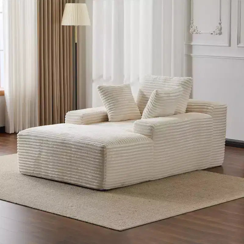 Canapé-lit futon moderne surdimensionné Okak avec accoudoirs et coussins, canapé rembourré à assise profonde pour salon