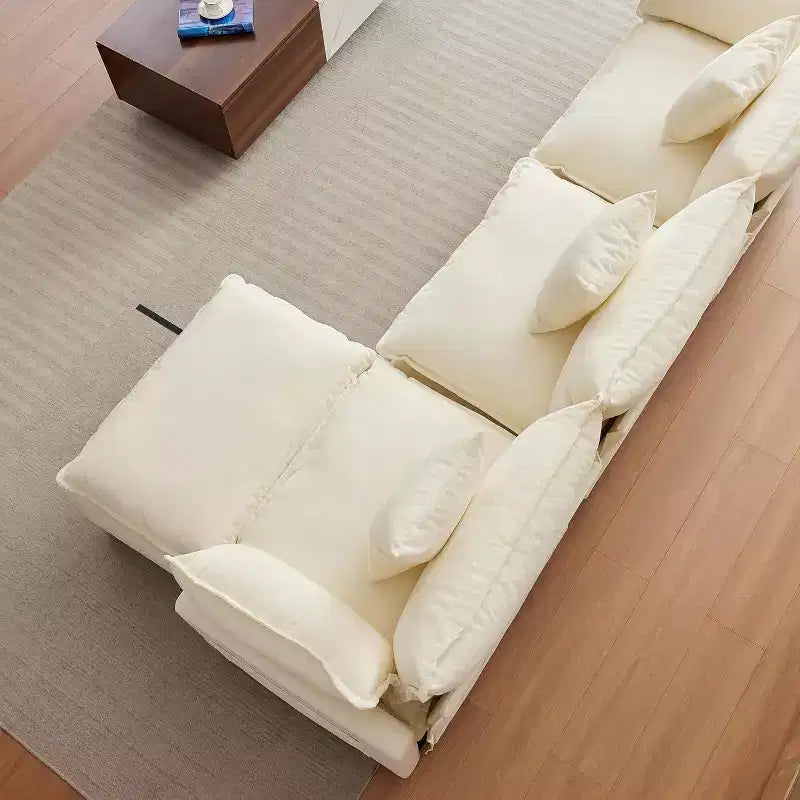 Canapé moderne modulaire en forme de L de 112 pouces, canapé nuage avec ottomane, ensemble combiné en chenille à 3 places avec 1 repose-pieds pour la maison