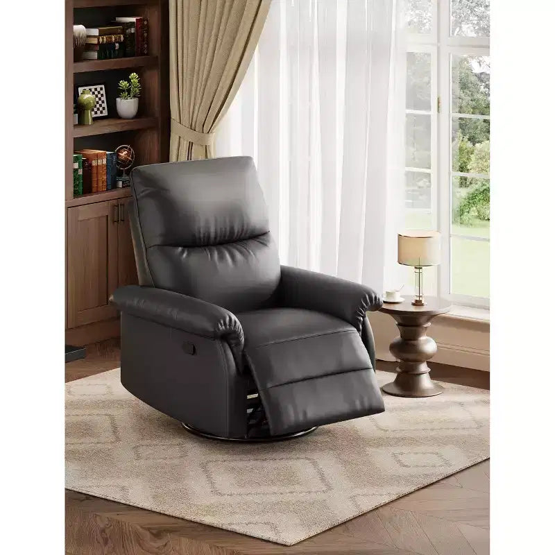 Fauteuil inclinable manuel Coolmee, inclinable et pivotant à 360 degrés avec accoudoirs rembourrés, fauteuil inclinable rembourré pour le salon