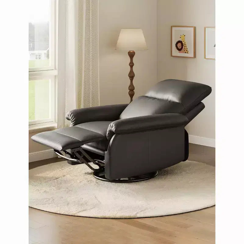 Fauteuil inclinable manuel Coolmee, inclinable et pivotant à 360 degrés avec accoudoirs rembourrés, fauteuil inclinable rembourré pour le salon