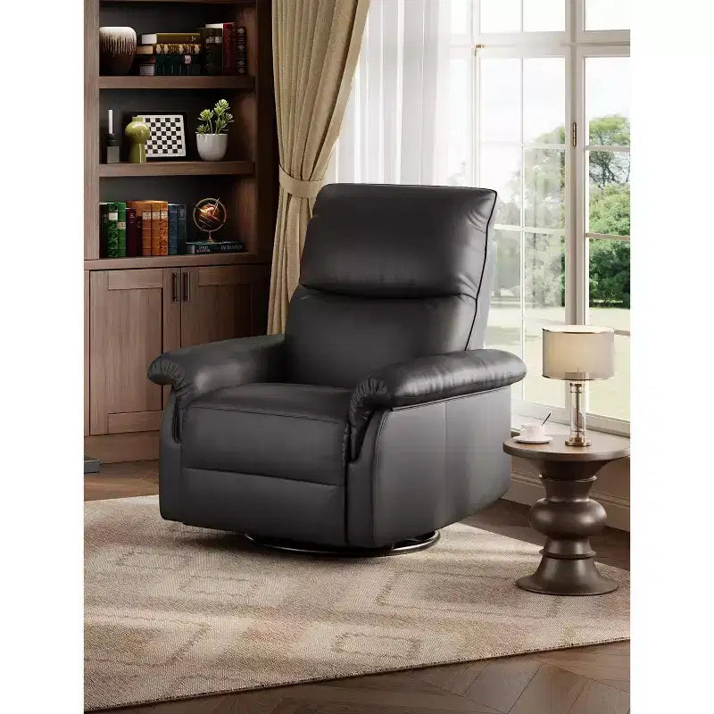 Fauteuil inclinable manuel Coolmee, inclinable et pivotant à 360 degrés avec accoudoirs rembourrés, fauteuil inclinable rembourré pour le salon