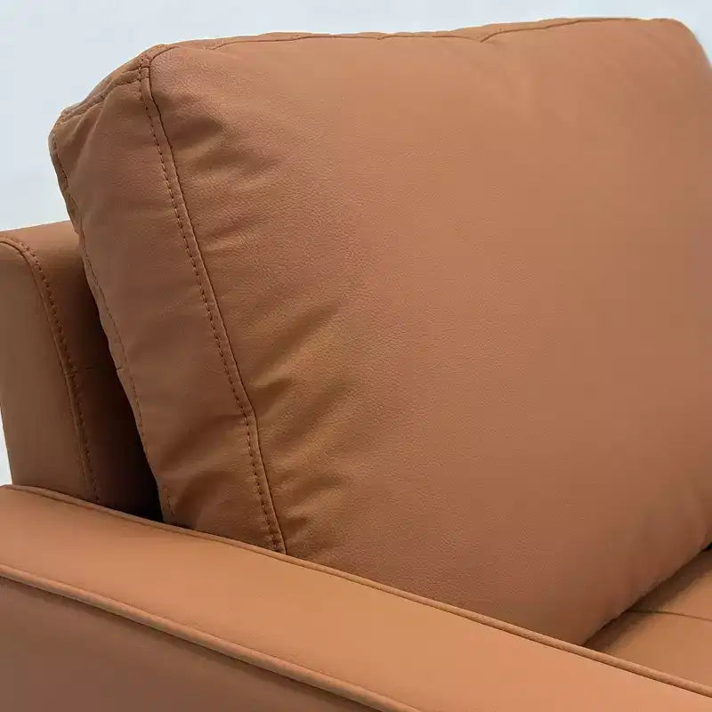 Tree City - Fauteuil d'appoint carré capitonné en similicuir 32'' - Chaise moderne pour salon, chambre, bureau et petits espaces