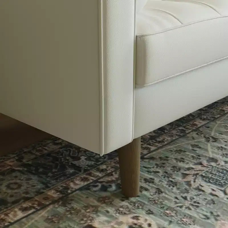 Tree City - Fauteuil d'appoint carré capitonné en similicuir 32'' - Chaise moderne pour salon, chambre, bureau et petits espaces