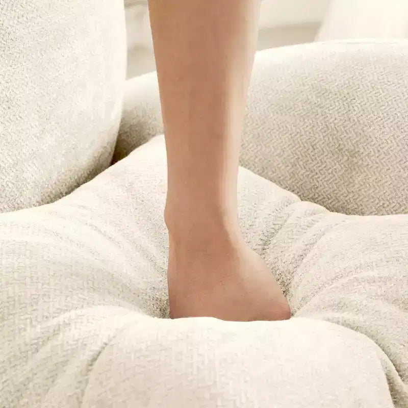 Canapé d'angle en chenille "Cloud" - Mousse haute densité capitonnée, accoudoirs ergonomiques, parfait pour une chambre ou un petit salon