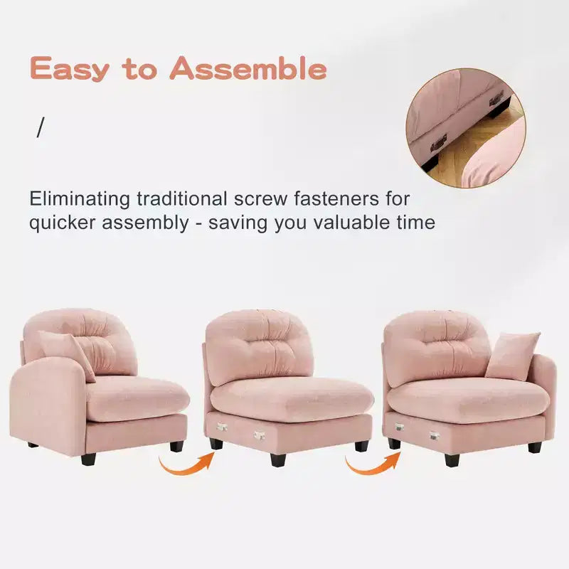 Canapé d'angle en chenille "Cloud" - Mousse haute densité capitonnée, accoudoirs ergonomiques, parfait pour une chambre ou un petit salon