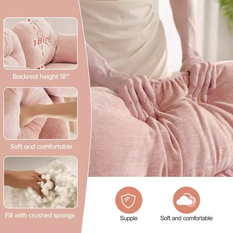 Canapé d'angle en chenille "Cloud" - Mousse haute densité capitonnée, accoudoirs ergonomiques, parfait pour une chambre ou un petit salon