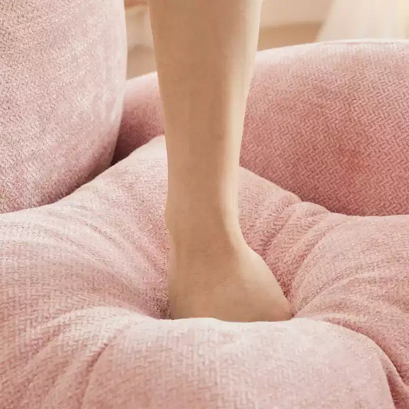 Canapé d'angle en chenille "Cloud" - Mousse haute densité capitonnée, accoudoirs ergonomiques, parfait pour une chambre ou un petit salon
