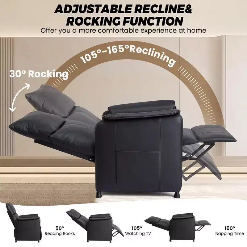 Fauteuil inclinable électrique avec massage et chauffage, fauteuil inclinable individuel réglable, fauteuil de cinéma maison pour salon/bureau