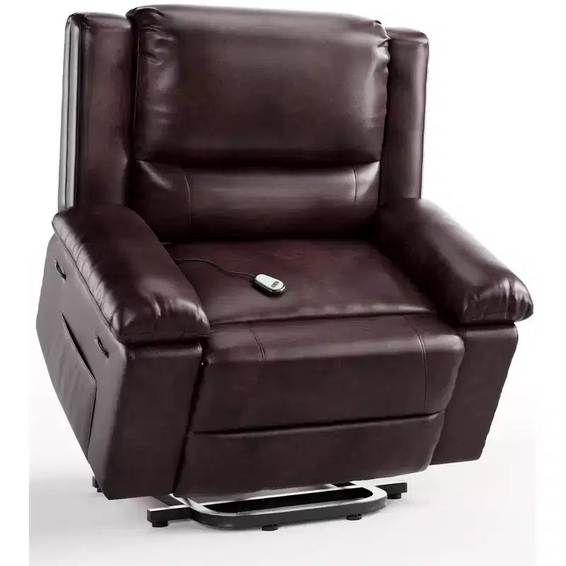 Fauteuil inclinable électrique surdimensionné avec fonction de levage - Chauffage et massage, fauteuil inclinable électrique en cuir PU pour personnes âgées et à mobilité réduite, fauteuil releveur robuste
