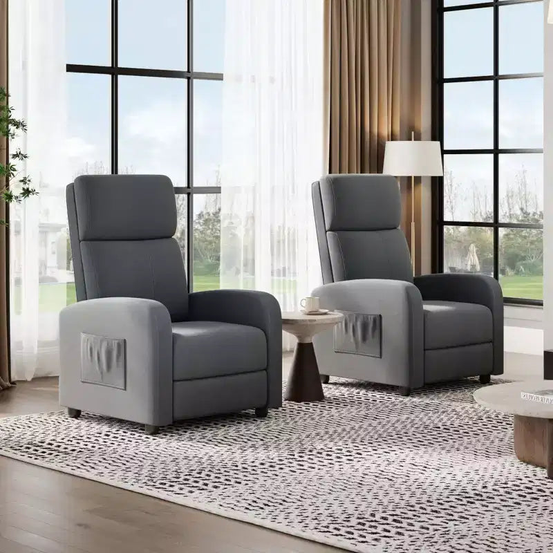 Fauteuil relax pour adultes, fauteuil inclinable paresseux ergonomique réglable, canapé simple amélioré avec poche latérale, dossier haut, accoudoirs larges et assise rembourrée