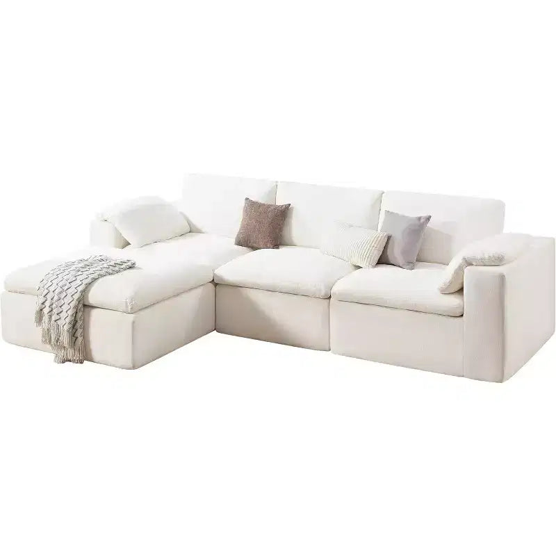 AMERLIFE Cloud Couch Sectionnel Canapé Modulable Surdimensionné avec méridienne profonde de 83,5 po, sans assemblage requis pour Salon, Chenille