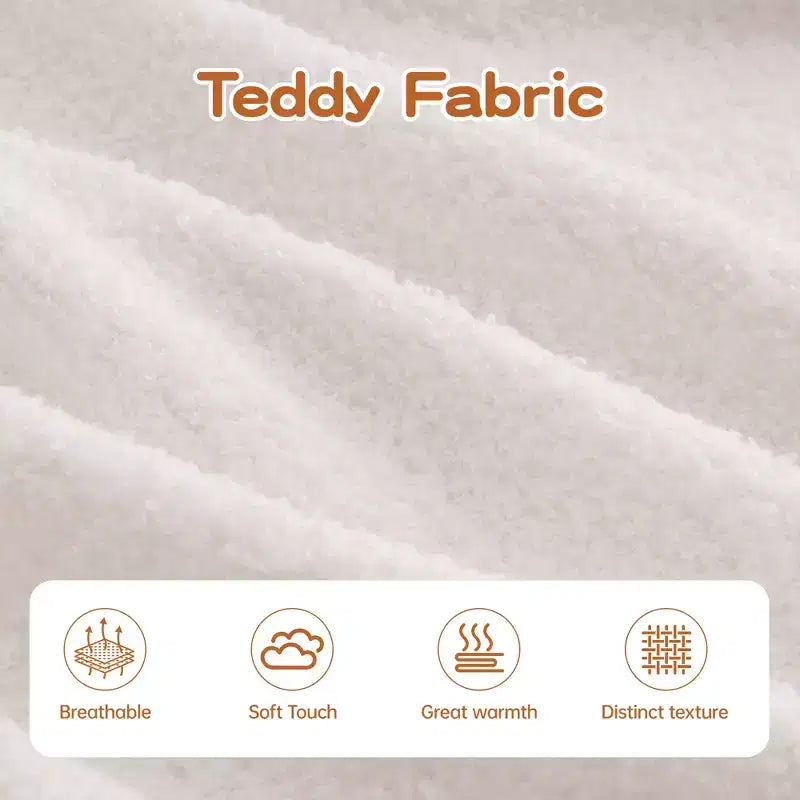 Canapé 106 sans accoudoirs en tissu Teddy 32D, design contrasté, canapé douillet et moelleux avec méridienne en L, pour salon