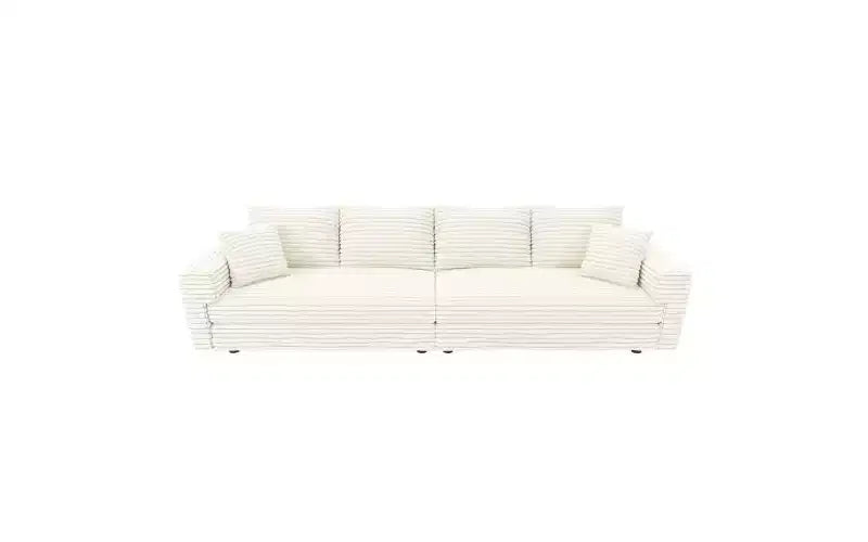 EHMKNP 102.4 Canapé 4 places en velours côtelé, avec oreillers moelleux, fauteuil de salon convertible à assise profonde pour salon, chambre, appartement, bureau
