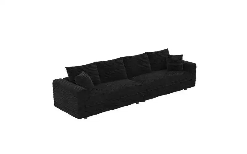EHMKNP 102.4 Canapé 4 places en velours côtelé, avec oreillers moelleux, fauteuil de salon convertible à assise profonde pour salon, chambre, appartement, bureau