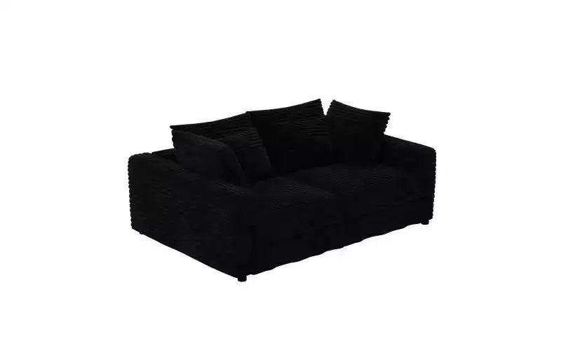 EHMKNP 102.4 Canapé 4 places en velours côtelé, avec oreillers moelleux, fauteuil de salon convertible à assise profonde pour salon, chambre, appartement, bureau