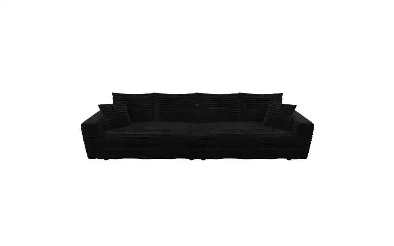 EHMKNP 102.4 Canapé 4 places en velours côtelé, avec oreillers moelleux, fauteuil de salon convertible à assise profonde pour salon, chambre, appartement, bureau