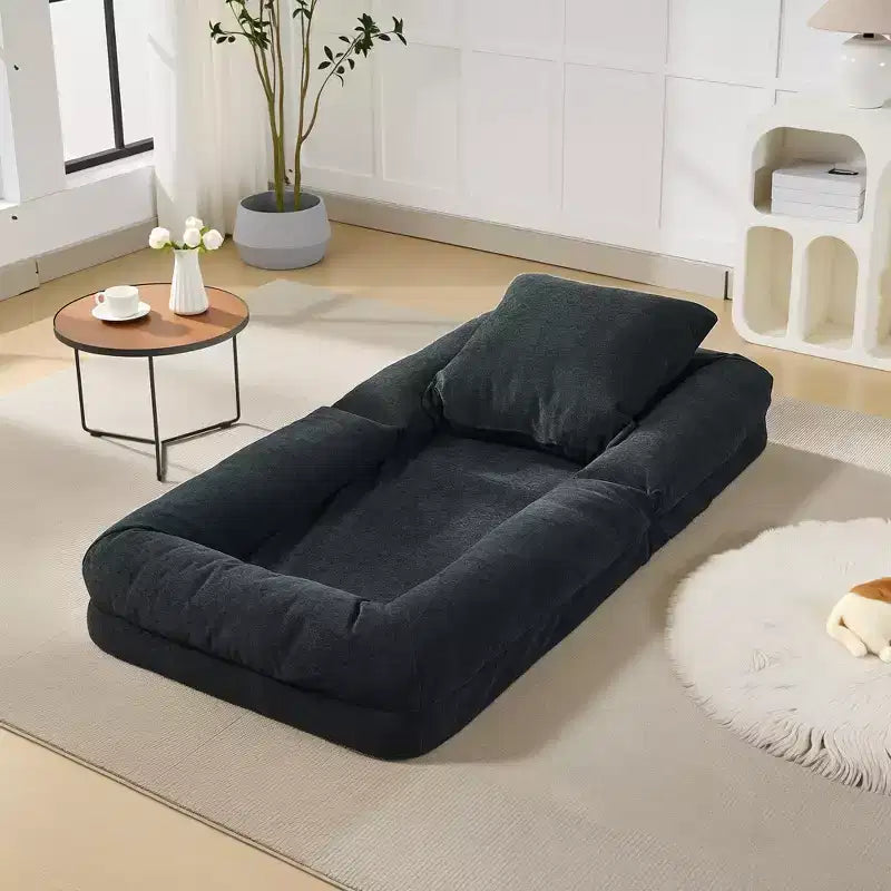 Canapé-lit paresseux réglable 5 positions GustoWave 64.9'', lit pour chien humain rembourré pour adultes et animaux de compagnie, chaise longue de sol pliable