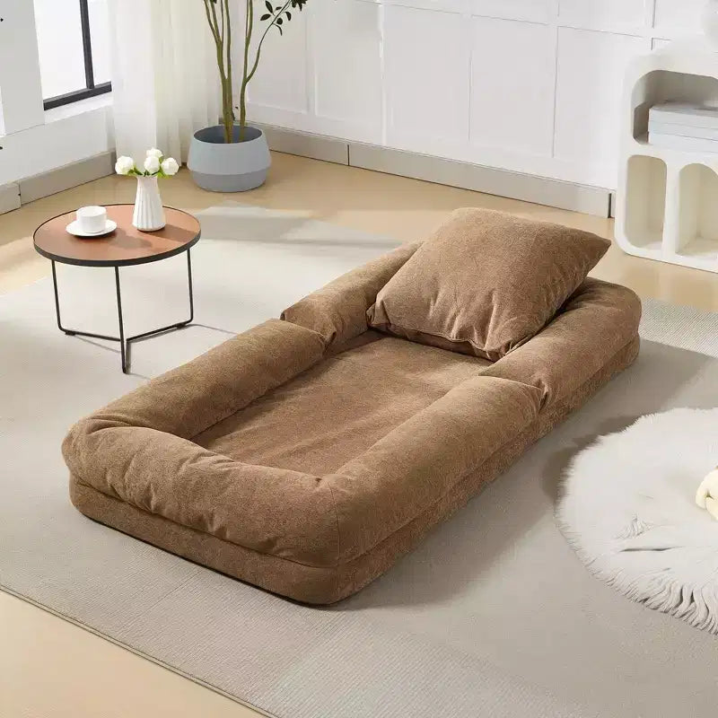 Canapé-lit paresseux réglable 5 positions GustoWave 64.9'', lit pour chien humain rembourré pour adultes et animaux de compagnie, chaise longue de sol pliable