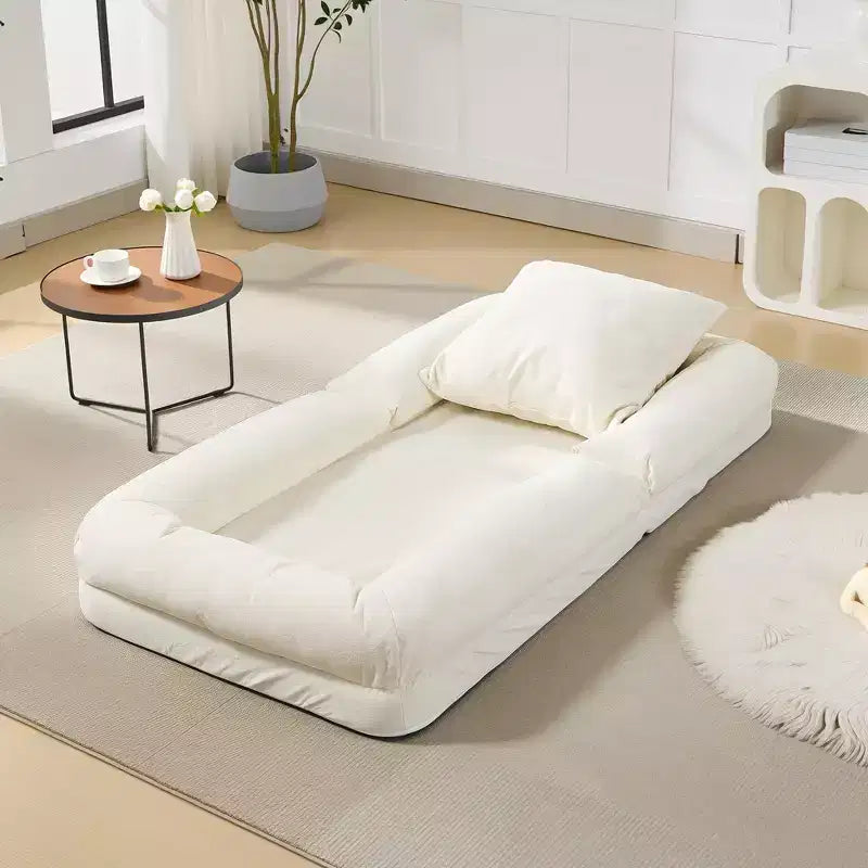 Canapé-lit paresseux réglable 5 positions GustoWave 64.9'', lit pour chien humain rembourré pour adultes et animaux de compagnie, chaise longue de sol pliable