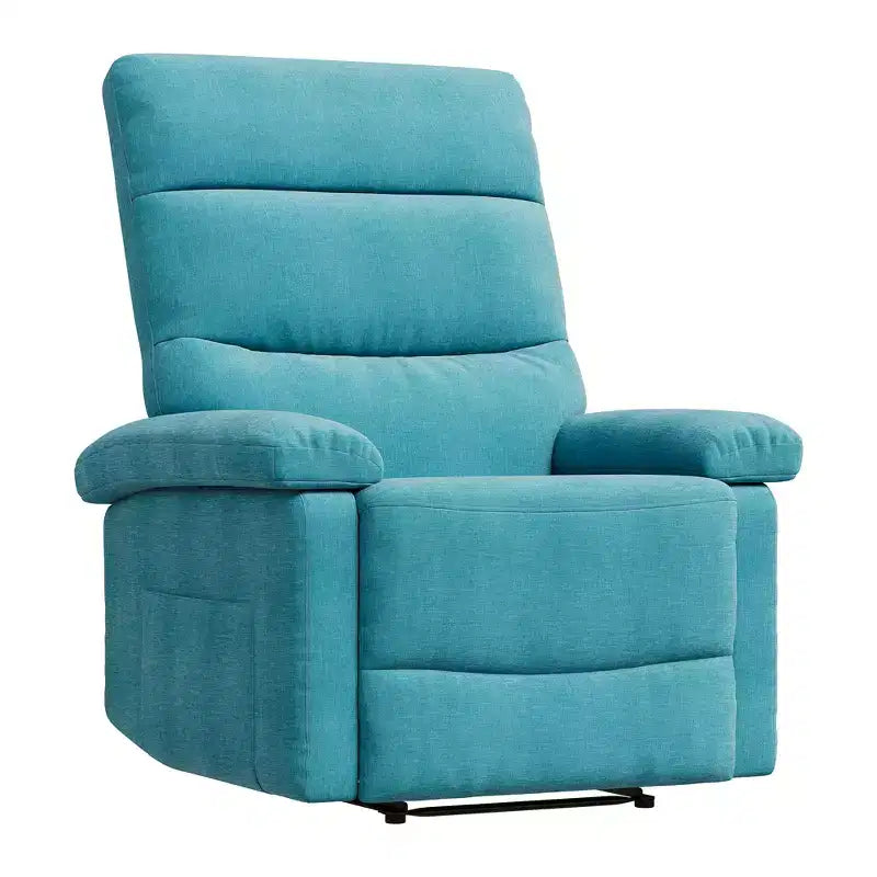 Fauteuil inclinable COZONY pour adultes, fauteuil inclinable manuel en tissu avec poche latérale, canapé simple ergonomique réglable pour petit salon, chambre de bébé, chambre à coucher