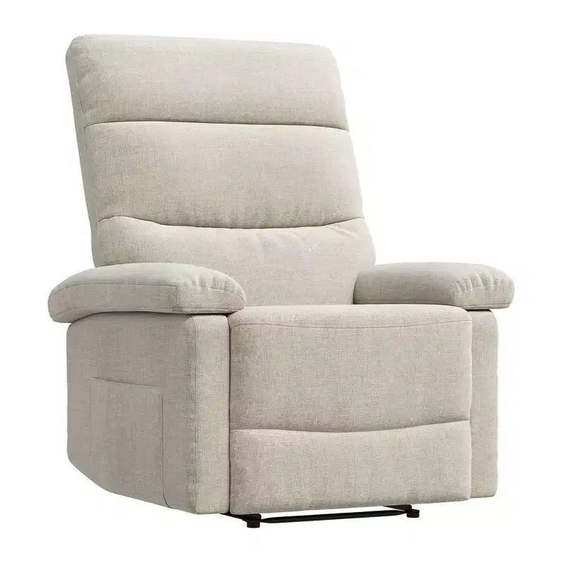 Fauteuil inclinable COZONY pour adultes, fauteuil inclinable manuel en tissu avec poche latérale, canapé simple ergonomique réglable pour petit salon, chambre de bébé, chambre à coucher