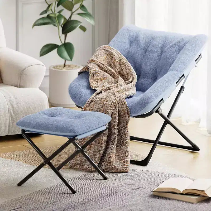 Fauteuil paresseux avec revêtement en fourrure de lapin en peluche, fauteuil de salon ultra-confortable et douillet pour salon, siège de détente d'intérieur doux, pour la maison