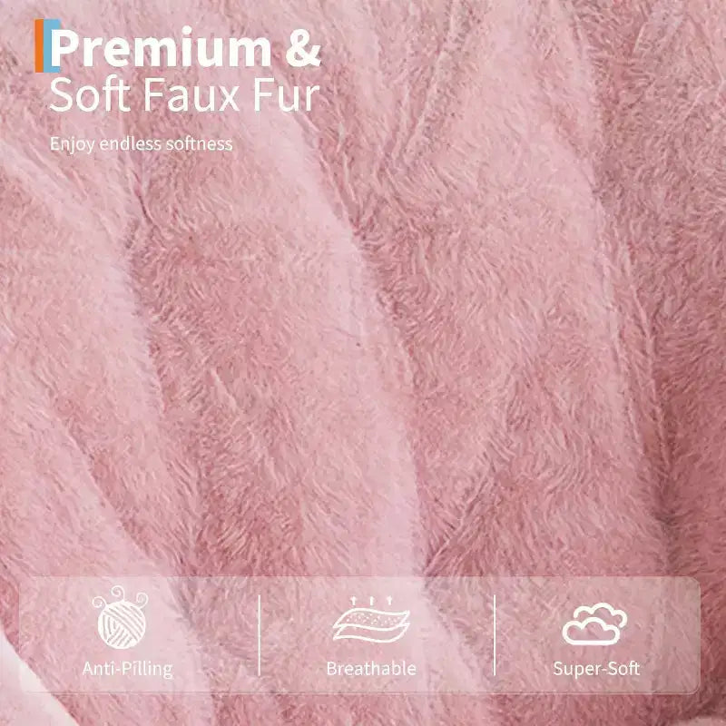 Fauteuil paresseux avec revêtement en fourrure de lapin en peluche, fauteuil de salon ultra-confortable et douillet pour salon, siège de détente d'intérieur doux, pour la maison