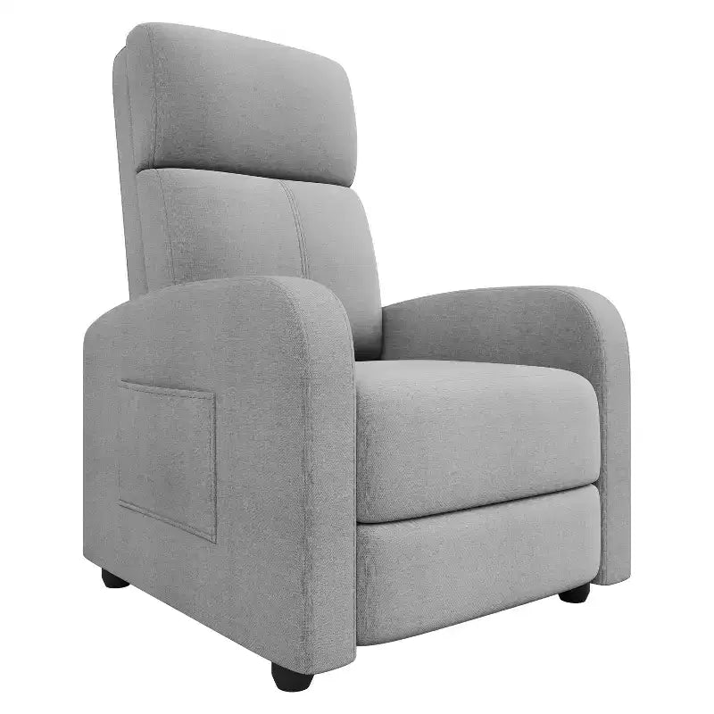 Fauteuil inclinable pour adultes, canapé simple réglable, avec poche latérale, dossier haut, accoudoirs larges et siège rembourré, pour salon