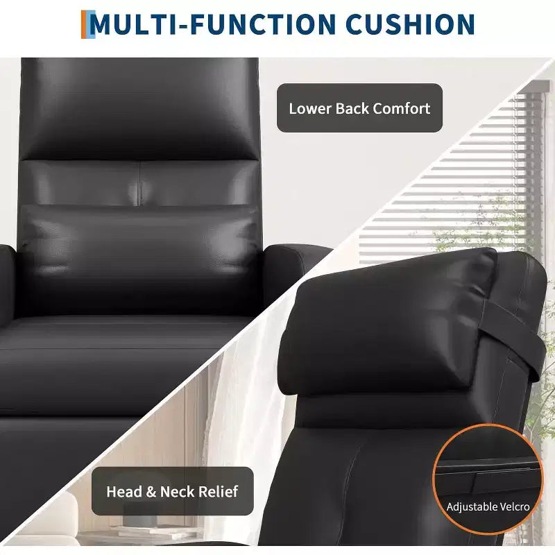 Fauteuil inclinable électrique ergonomique - Fonctions massage et chauffage, inclinable électrique réglable, canapé simple en cuir PU rembourré (Utilisation en salon)